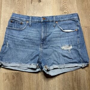 Madewell Blue Distressed Jean Shorts